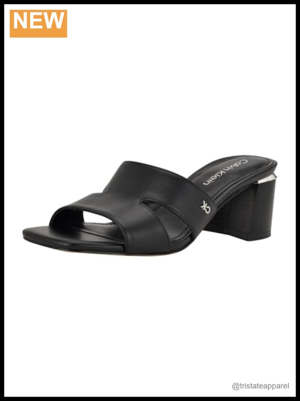 Faux Leather Heeled Sandals Square Toe Slip On Block Heel Dress